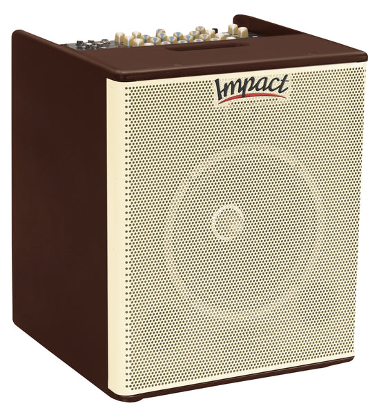 Impact AG F8, ampli guit. acoust. ("Fashion") 200W, HP 8"+tweeter, 16 presets d'effet, 11.3 kg, avec housse, finition vintage