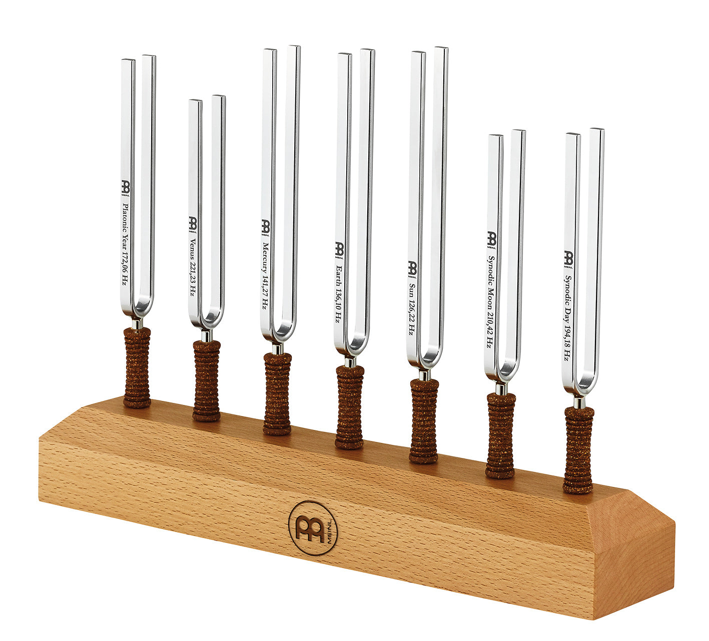 Support pour 7 diapasons. Bois naturel.