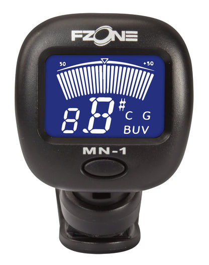 Accordeur chromatique à pince, 5 modes, LA de référence fixe (440 Hz), alimentation par pile bouton 3V fournie