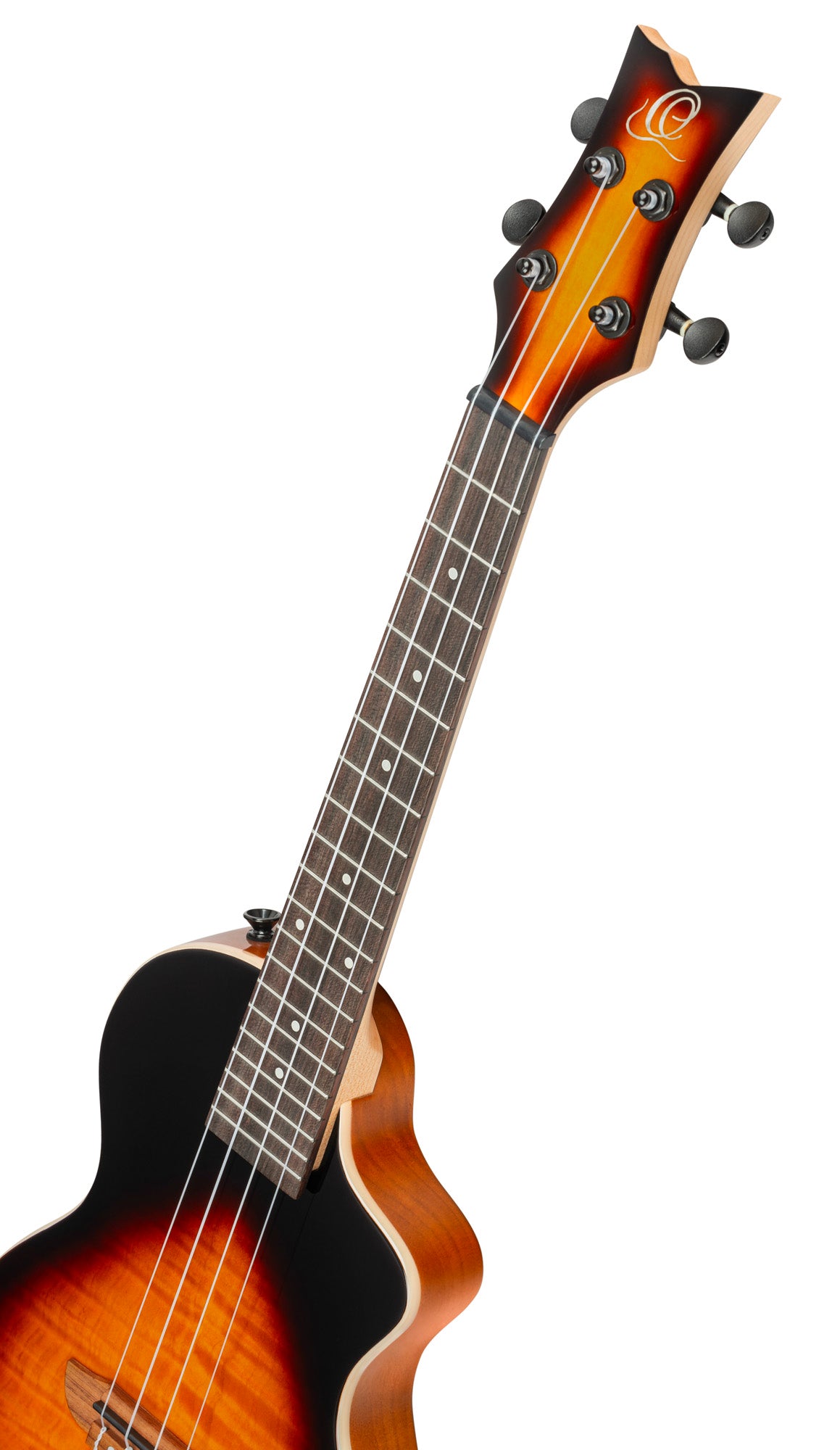 NEO-U-TGB, modèle Ténor, pan coupé, EQ MagusExpress, table érable flammé, corps okoumé, manche érable, housse, tobacco burst