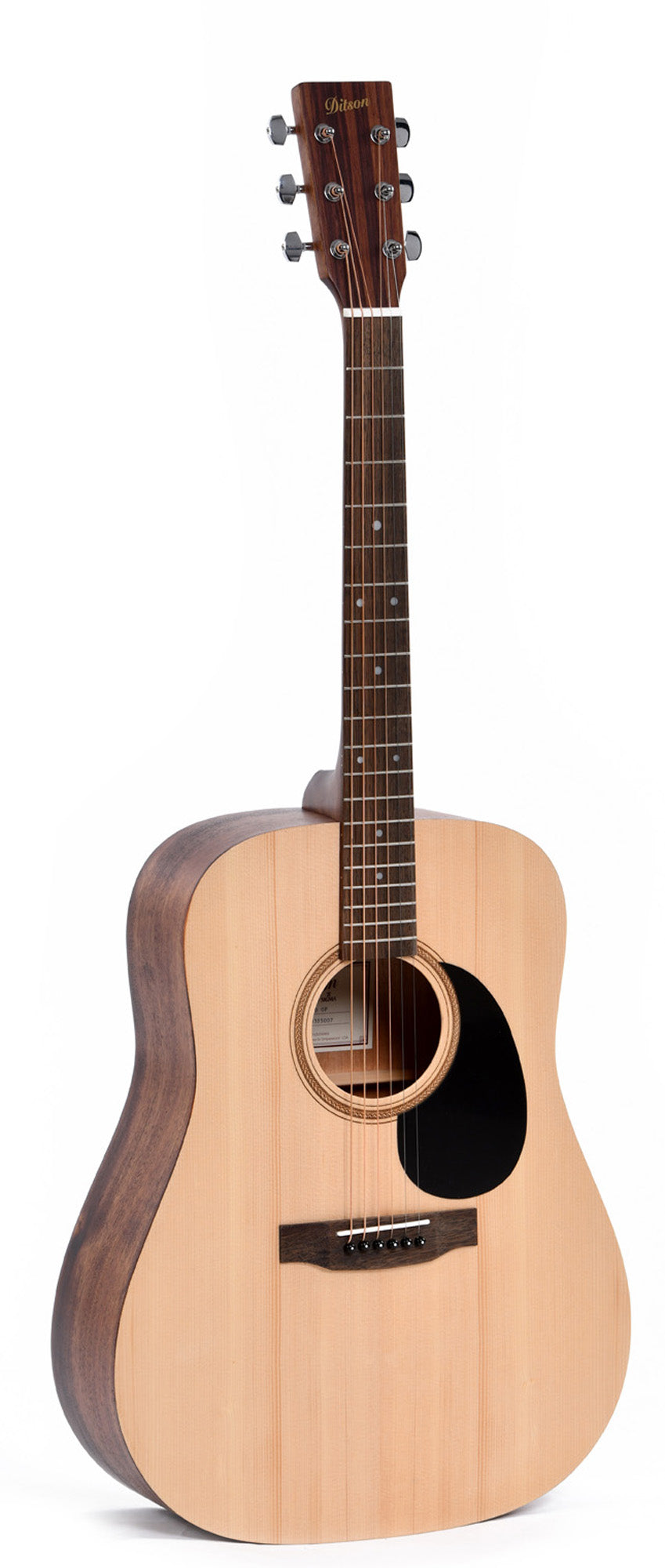Modèle D-10, Dreadnought, table épicéa Sitka, fond & éclisses acajou, touche laurier, naturel satiné