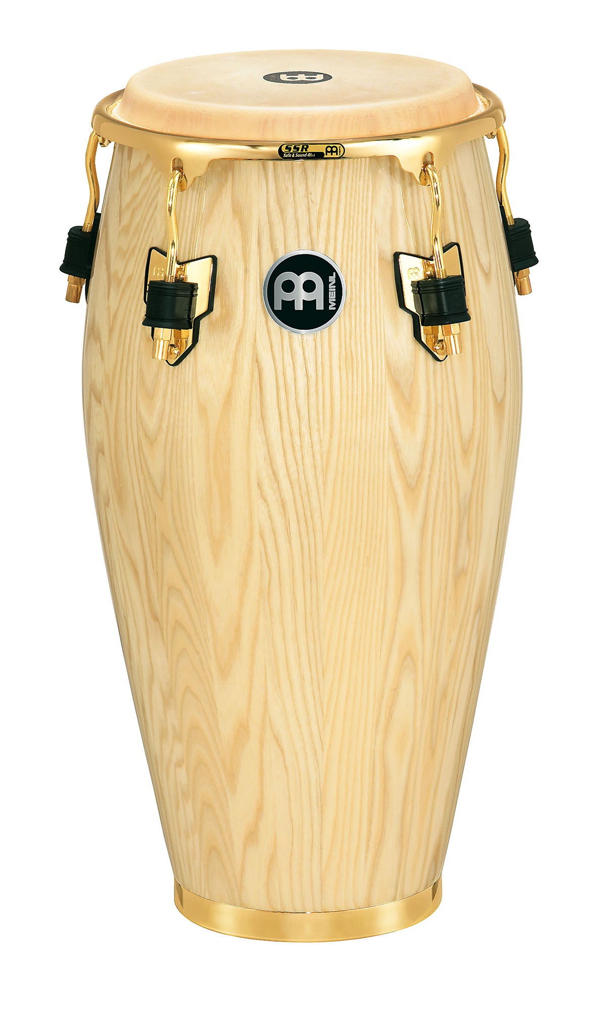Quinto 11", 2 plis frêne, 76 cm, peau buffle, cercle SSR 4mm, accast. doré avec protec, sans pied, Natural brillant