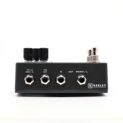 Pédale HALO, Andy Timmons Dual Echo, délai stéréo 5 modes, entrée pour pédale d'expression, boitier métal, gris