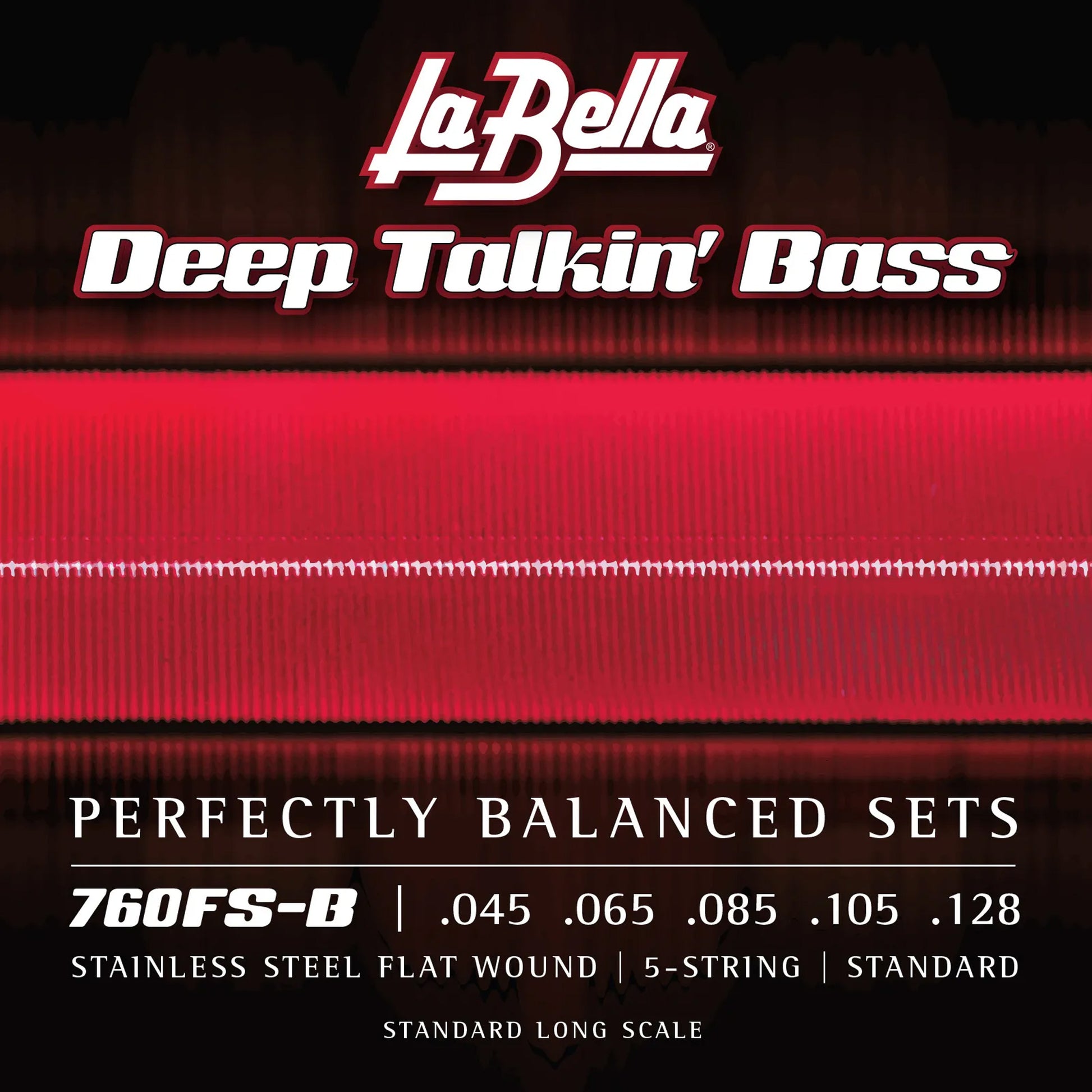 Jeu pour basse électrique DEEP TALKIN' BASS FLATS, acier inoxydable, filé plat, 5 cordes Standard (45-65-85-105-128)