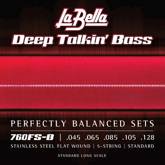 Jeu pour basse électrique DEEP TALKIN' BASS FLATS, acier inoxydable, filé plat, 5 cordes Standard (45-65-85-105-128)