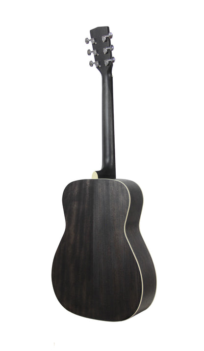 AF550, forme Concert, table épicéa, fond & éclisses acajou, manche acajou, touche & chevalet merbau, noir dégradé pores ouverts