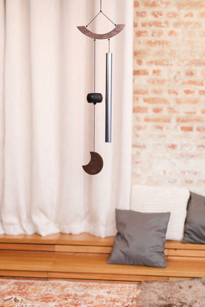 CHIMES SONIC ENERGY MOON 35", ARGENT