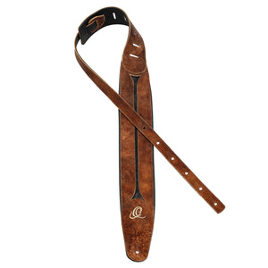 Ortega Leren gitaarband Chestnut Free
