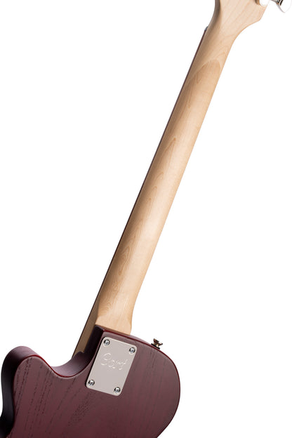 SUNSET TC, corps frêne, manche érable, touche jatoba, 2 micros CORT Voiced Tone, bordeaux pores ouverts