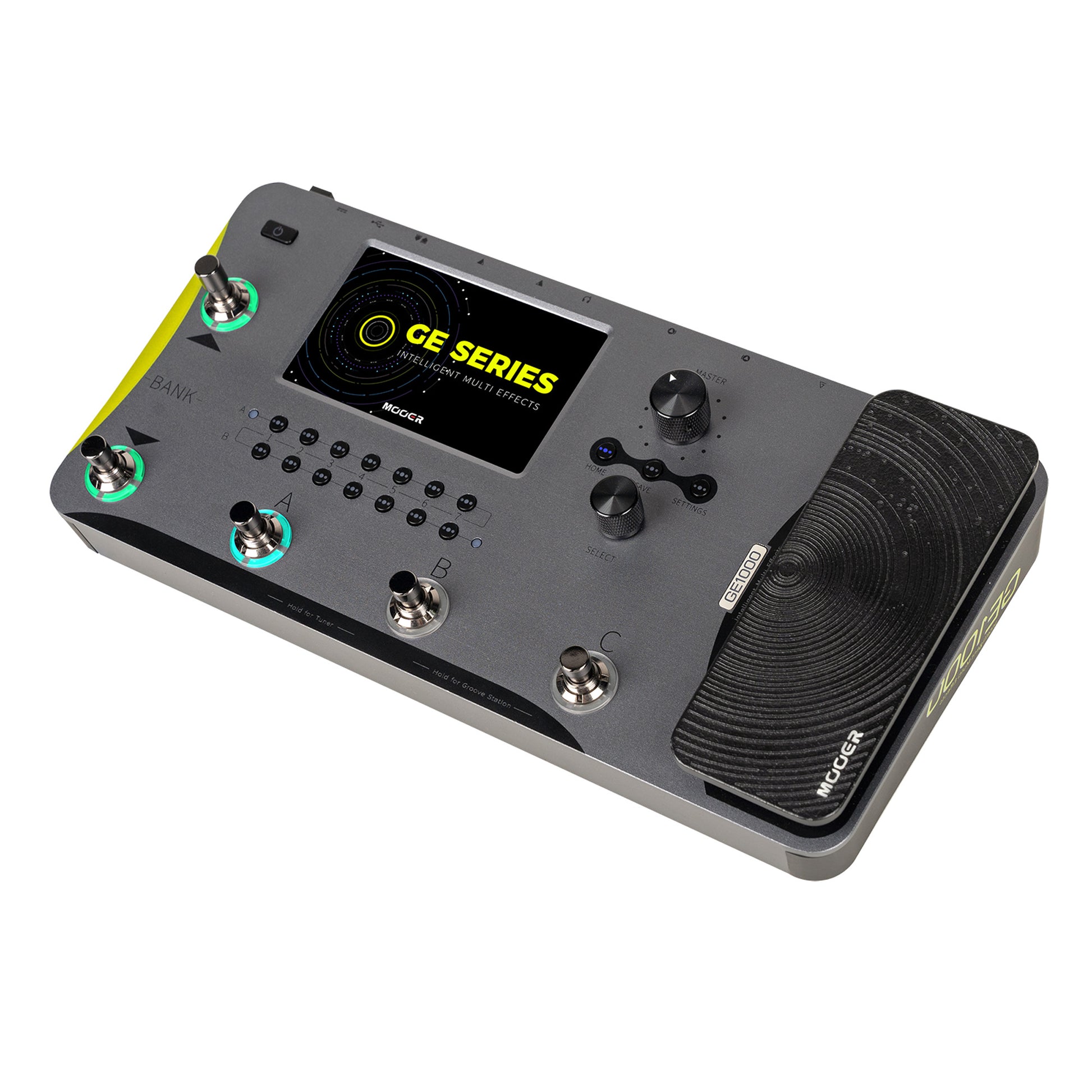 Pédalier multi-effets GE1000, fichiers MNRS provenant du cloud GE (IR, 2048pts d'échantillonnage), 255 presets utilisateur, noir