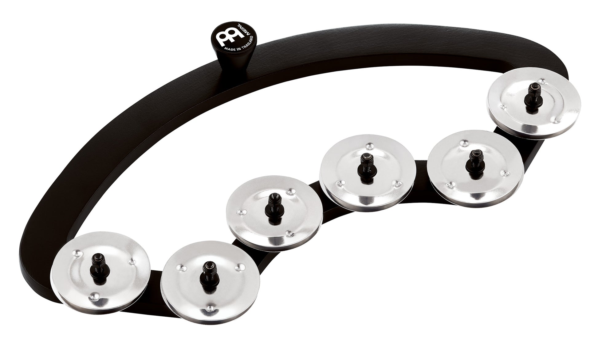 Tambourin backbeat, en fibre, s'adapte aux fûts 13" et 14", 2 rangées de cymbalettes acier inoxydable, noir