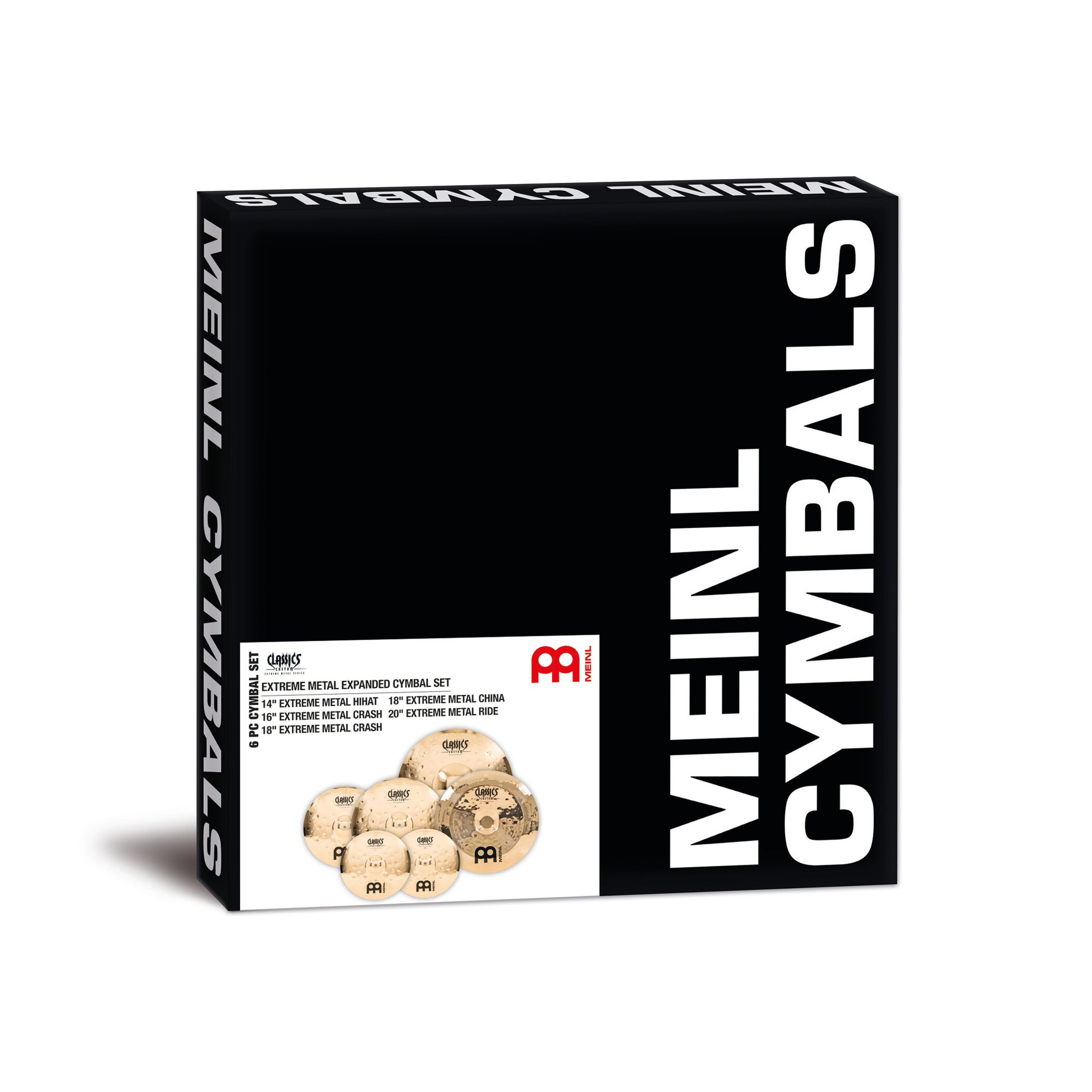 Pack de cymbales étendu Meinl Classics Custom Extreme Metal 14"16"18"18"20" alliage bronze B12 fini brilliant