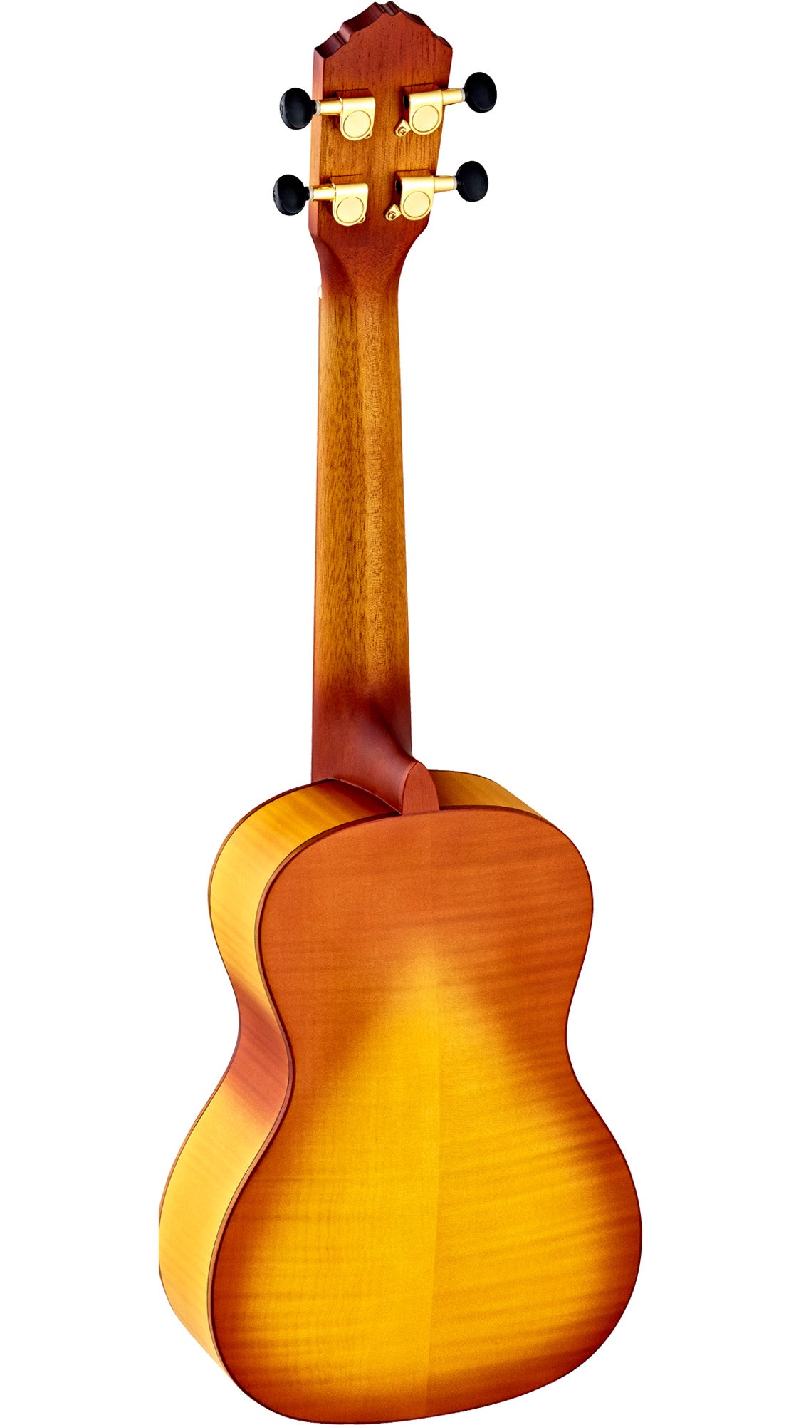 RUSL-HSB, modèle Concert, table érable flammé, fond & éclisses érable flammé, EQ Ortega MagusUke, honey burst satiné