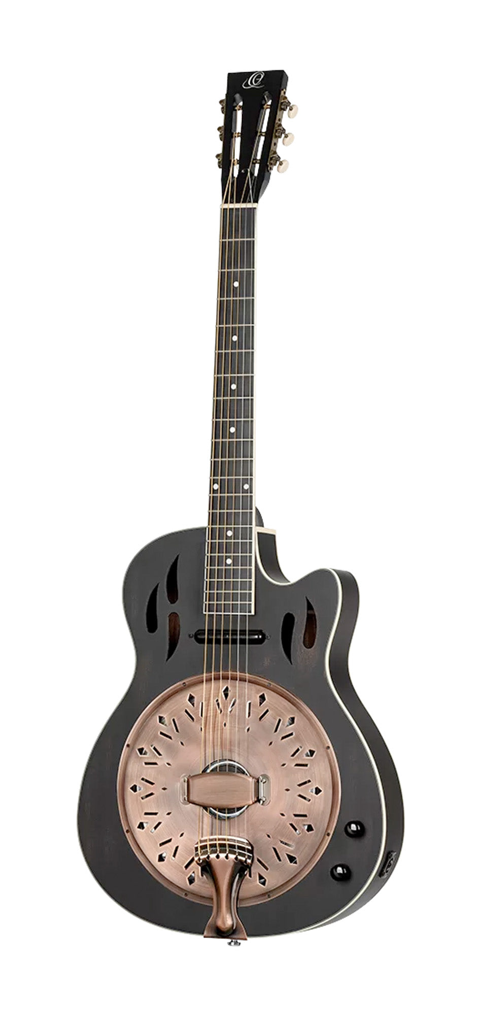 RRG40CE, pan coupé, table acajou, f/e acajou, manche acajou, touche blackwood, micro Lipstick, noir satiné