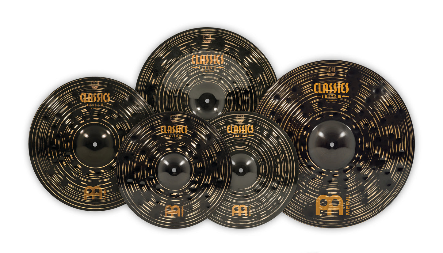 Pack de cymbales étendu Meinl Classics Custom Dark 14"16"18"20" alliage bronze B12 fini dark