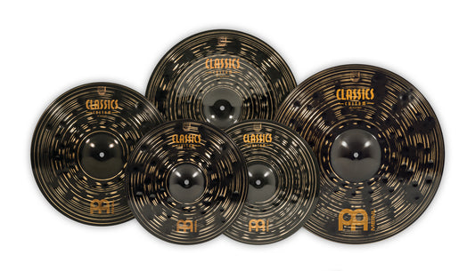 Pack de cymbales étendu Meinl Classics Custom Dark 14"16"18"20" alliage bronze B12 fini dark