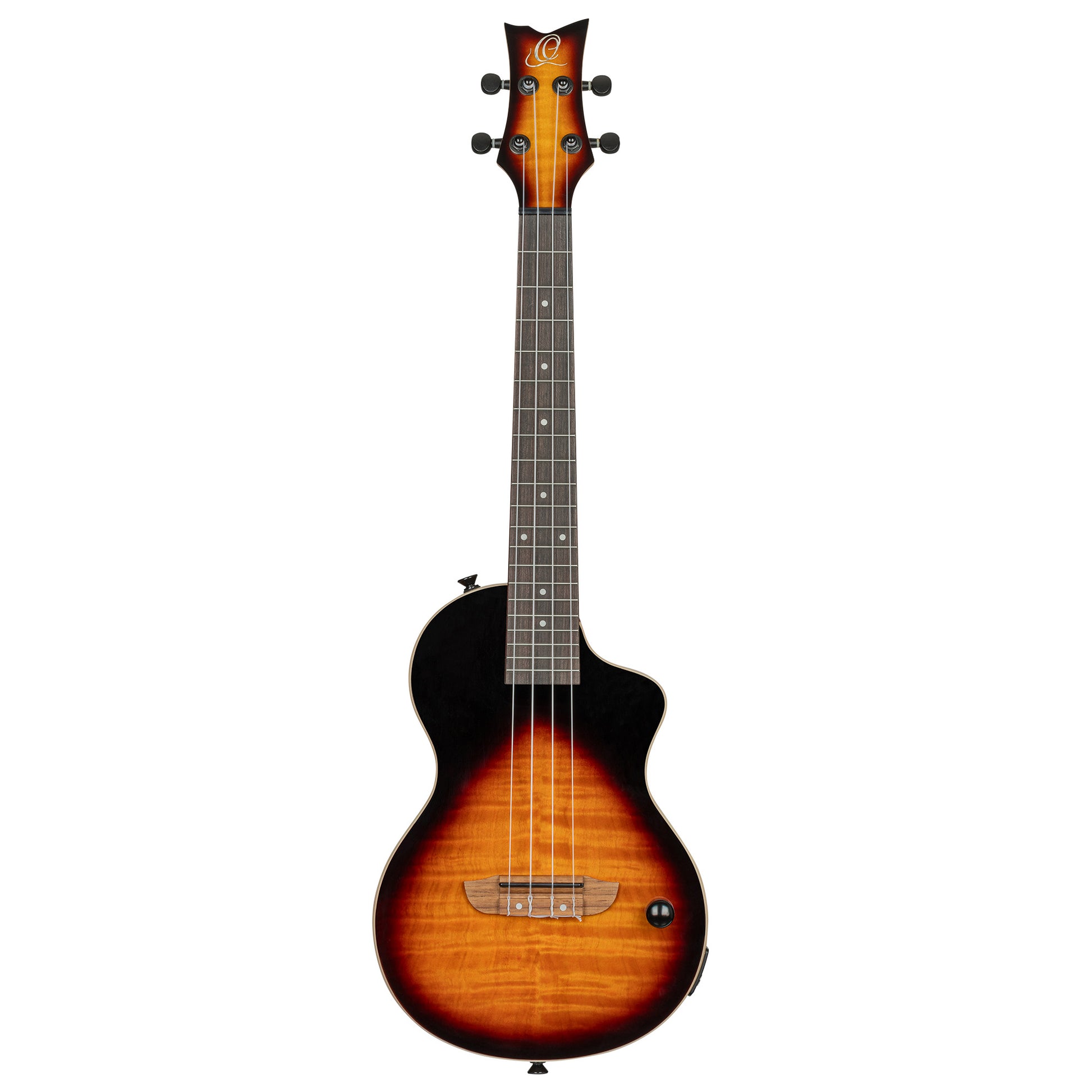NEO-U-TGB, modèle Ténor, pan coupé, EQ MagusExpress, table érable flammé, corps okoumé, manche érable, housse, tobacco burst
