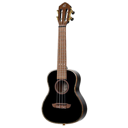 RUOX-CC, modèle Concert, table épicéa, fond & éclisses acajou, manche acajou, housse luxe, noir brillant