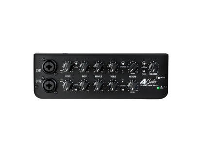 Ampli guitare acoustique 60W (Classe D) A-Solo, 1x HP 8" double cône, 2 canaux identiques, marron