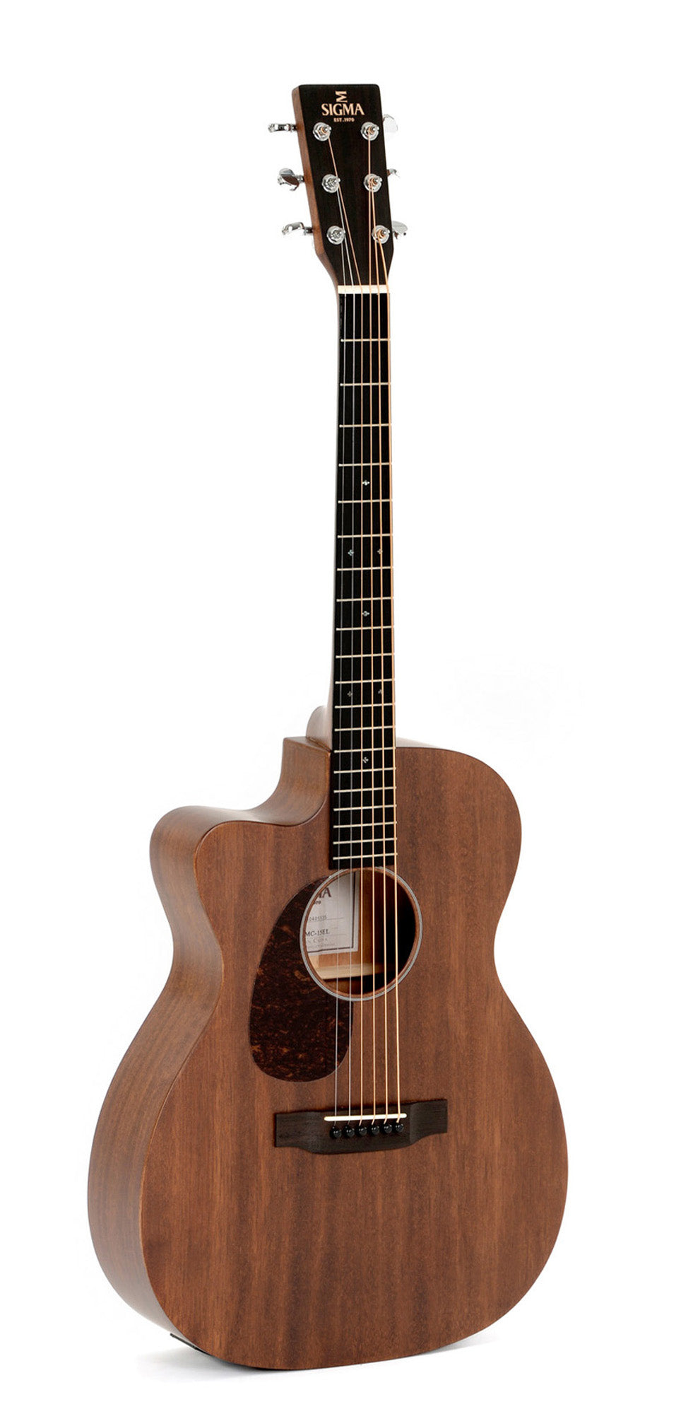 Modèle 000MC-15EL, Forme 000 pan coupé, table acajou massif, f/e acajou, touche micarta, EQ Fishman, naturel satiné, gaucher