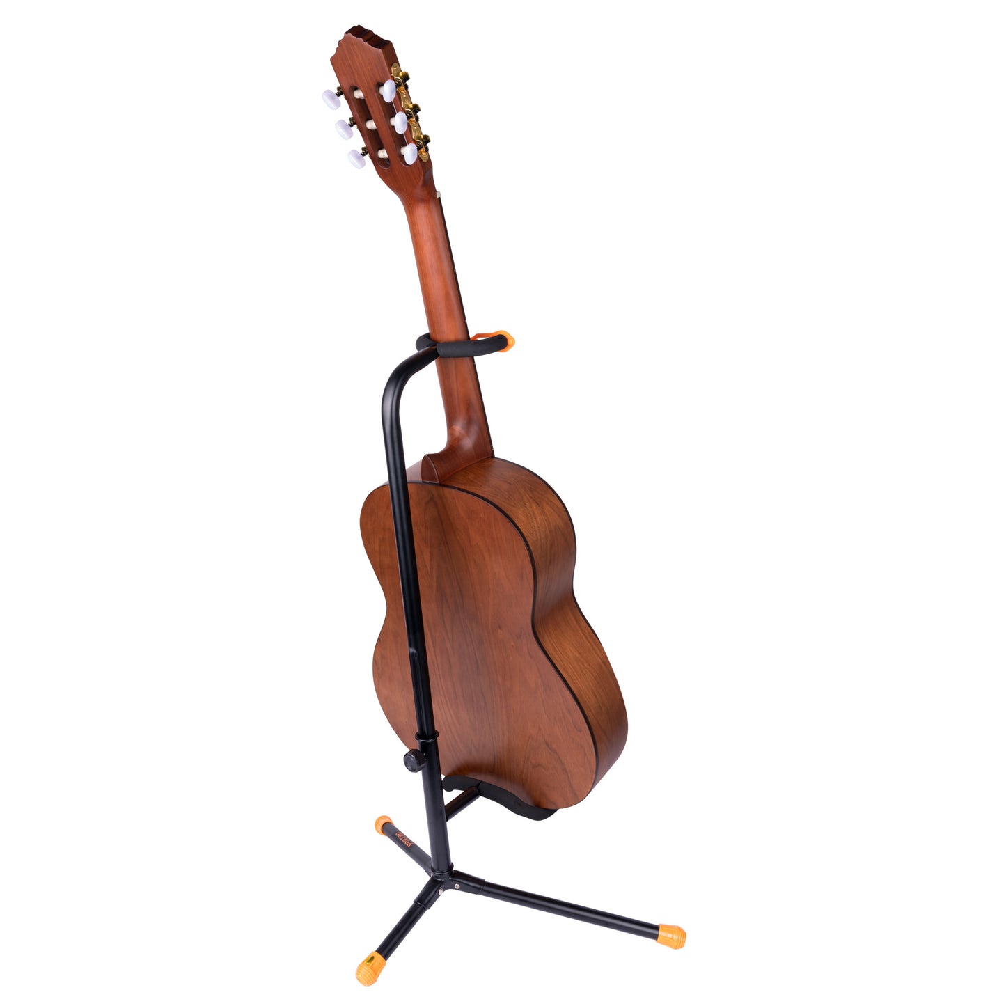 Support pour guitares, solide et léger, repliable, étriers avec revêtement néoprène, noir et orange