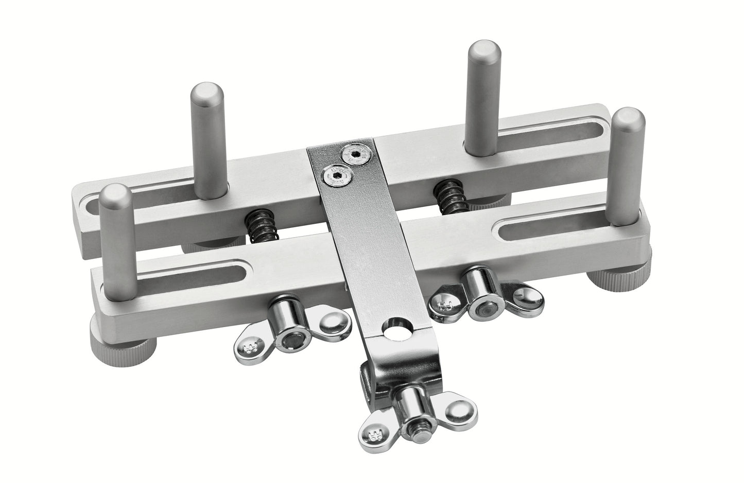 Support pour Frame Drum, totalement ajustable, avec attache, aluminium anodisé et acier chromé