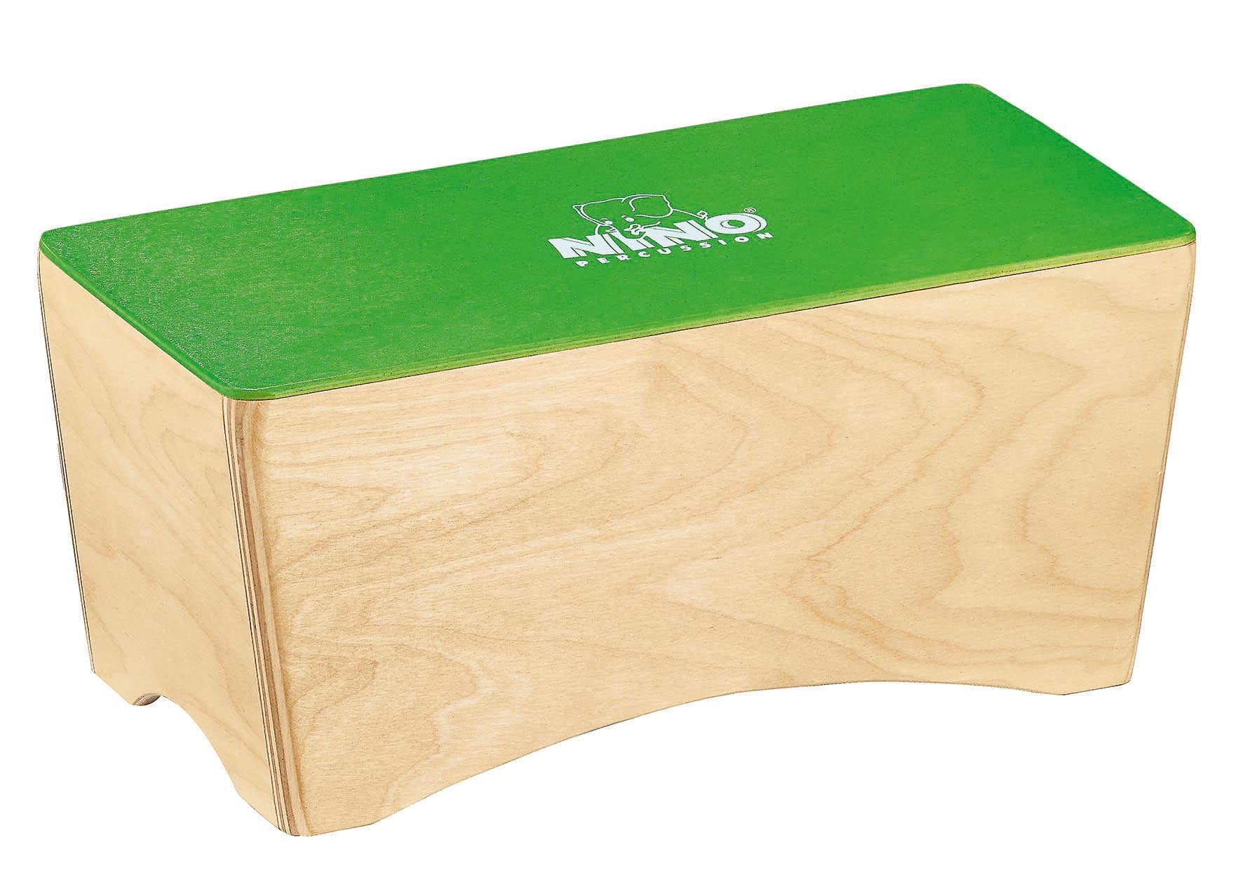 Bongo Cajon, bouleau, deux surfaces de frappe, naturel et vert