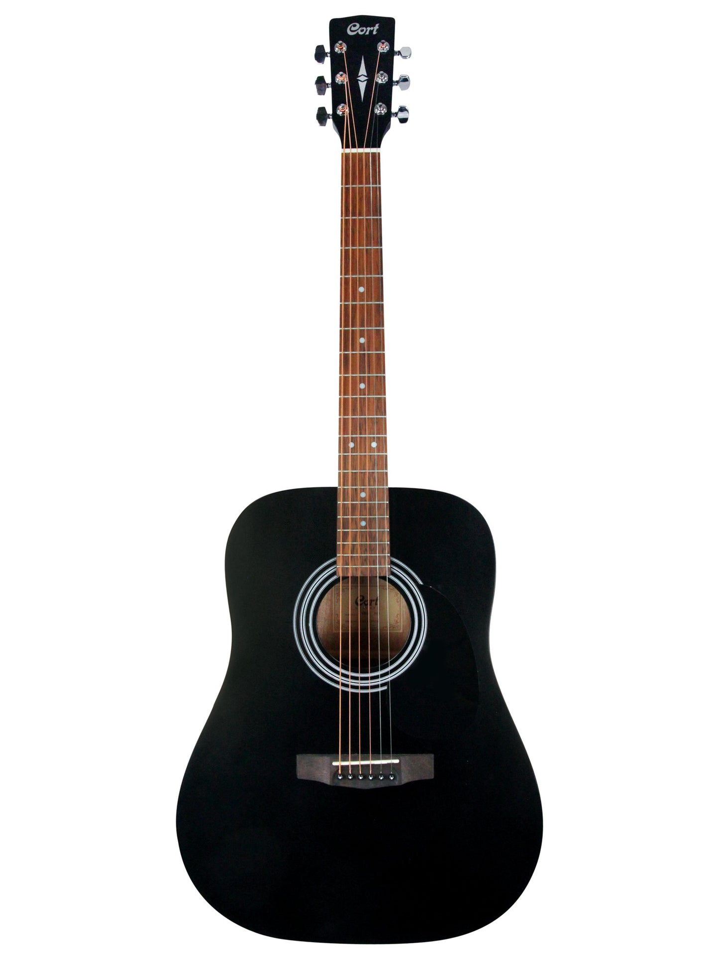 AD810, Dreadnought, table épicéa, fond & éclisses acajou, manche acajou, touche & chevalet merbau, noir satiné