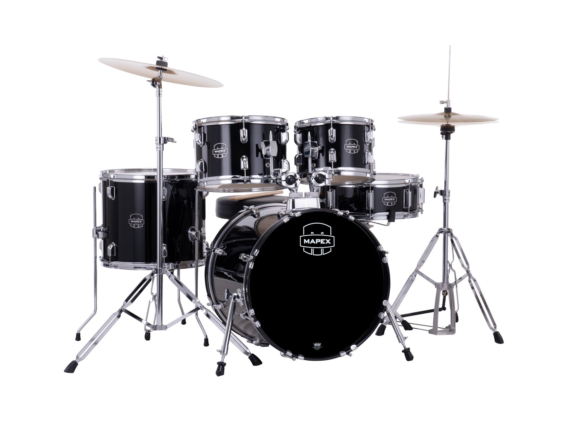MAPEX COMET JAZZ/JUNIOR 18 5F NOIR COMPLETE AVEC HARDWARE, SIEGE ET CYMBALES
