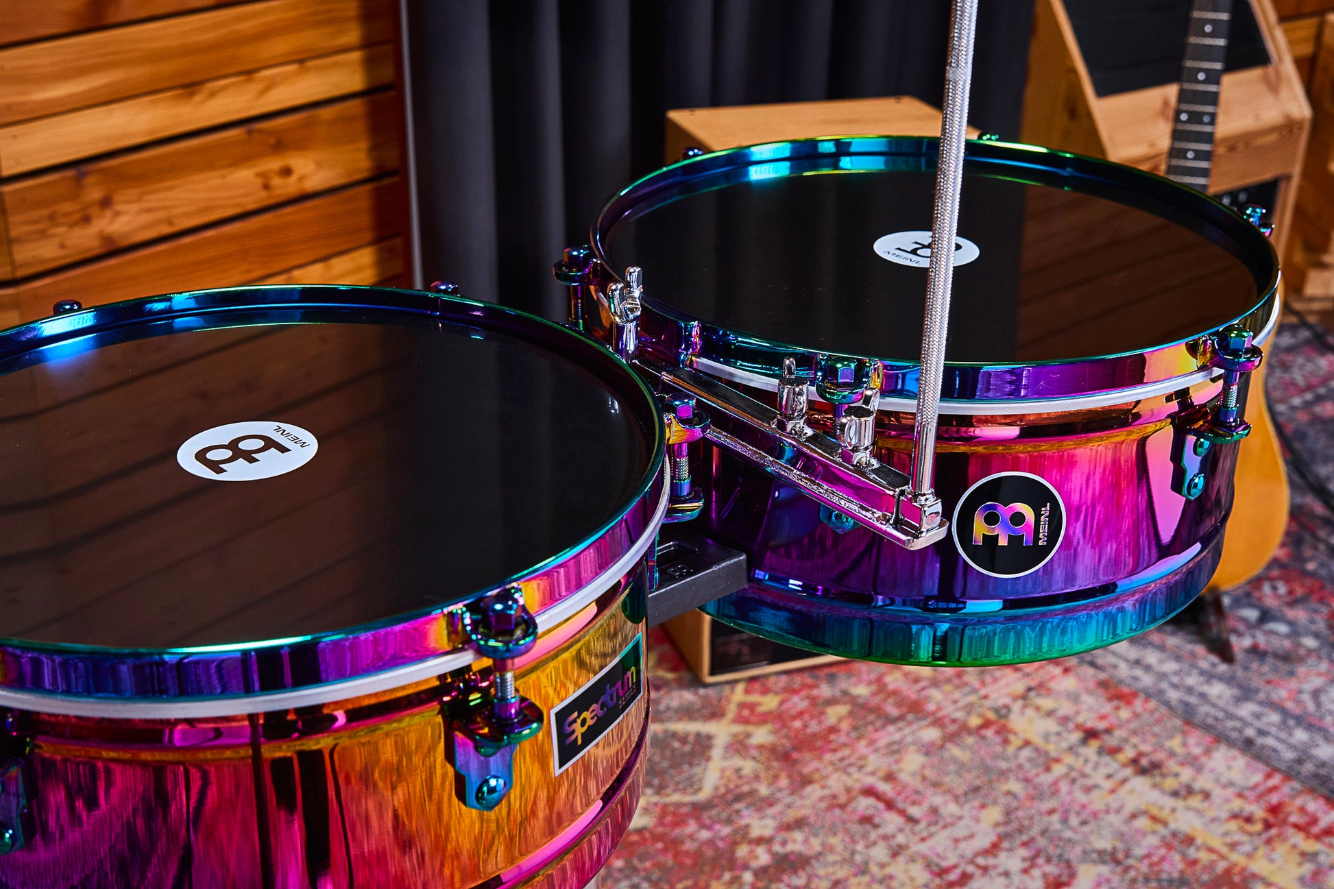 Jeu timbales 14 & 15" Diego Camacho, acier inoxydable, support double embase