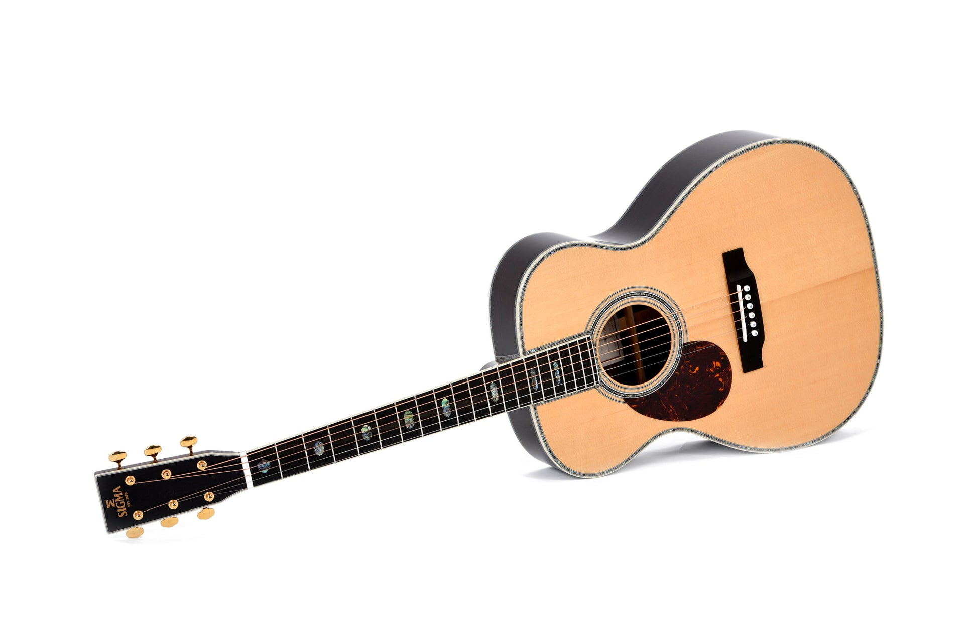 Modèle SOMR-45L, Orchestra Model, table épicéa massif, f/e palissandre massif, touche ébène, étui, naturel brillant, gaucher