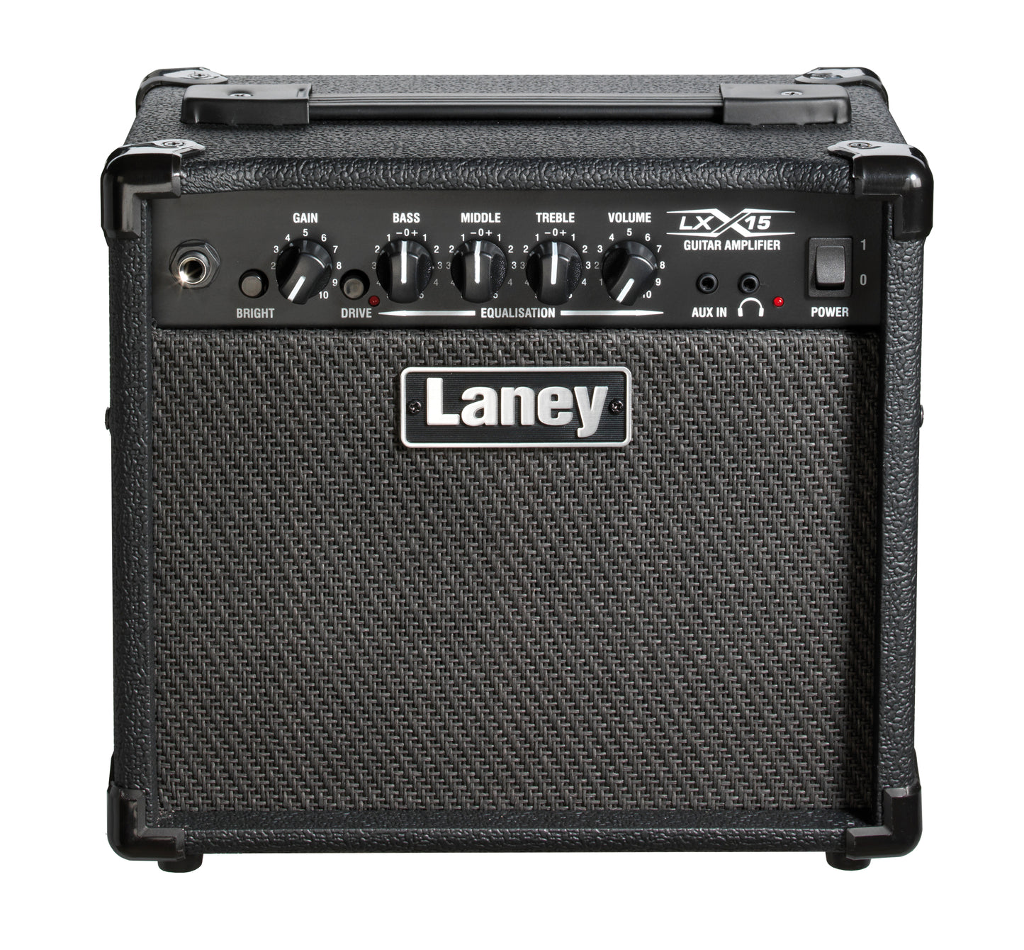 Ampli guitare électrique 15W, 2x HP 5", 1 canal avec Drive commutable, EQ 3 bandes, switch Bright, entrée aux, 6.5 kg, noir