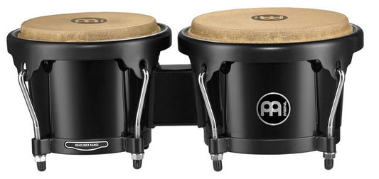 Paire bongos Journey 6" 1/2 & 7" 1/2, fûts ABS, peaux buffle sélectionnées, cercles arrondis, accastillage noir poudré, noir