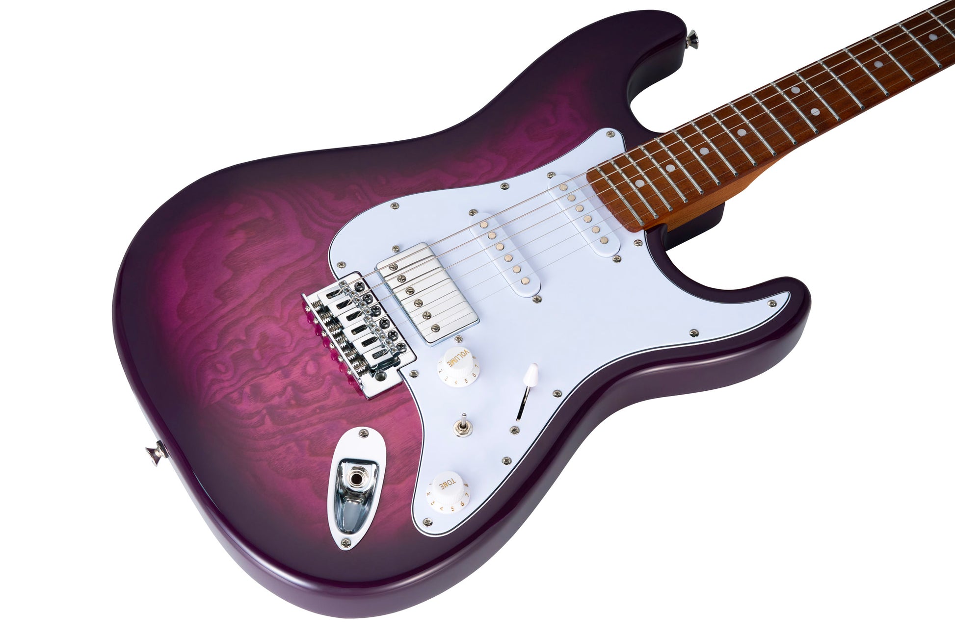 MOOER MSC20PRO, corps peuplier, manche érable torréfié satiné, touche jatoba, plum purple, avec housse