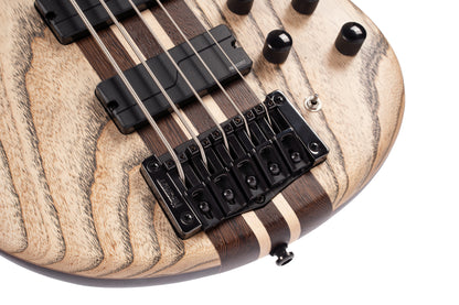 A5 ULTRA, corps acajou, table frêne sablée, manche traversant 5 pièces érable/panga panga, micros Fishman Fluence, naturel, étui