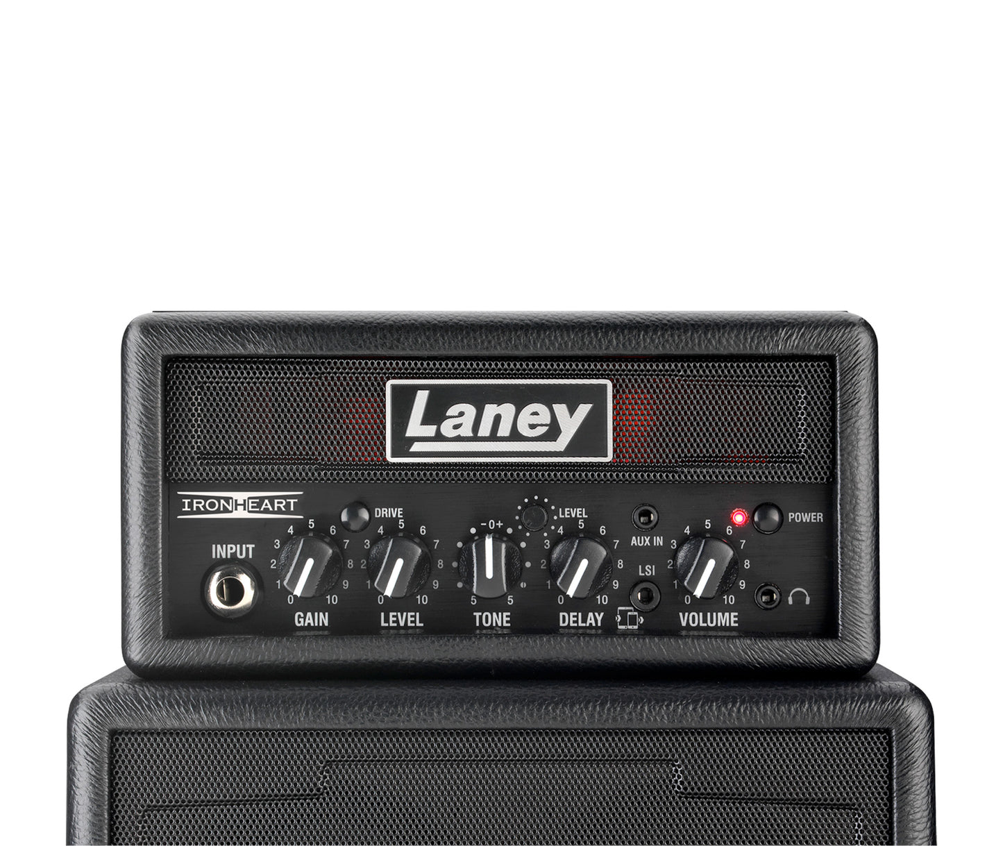 Ampli guitare MINISTACK-IRON stéréo 2x 3W, look Ironheart, 4 x HP 3", 2 canaux, connectique LSI, noir