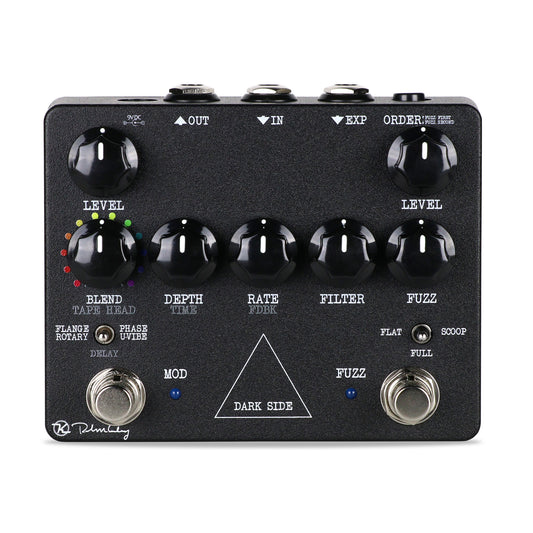 Pédale DARK SIDE WORKSTATION, fuzz/phaser/uvibe/rotary/flanger/delay, entrée pour pédale d'expression (rate/feedback)