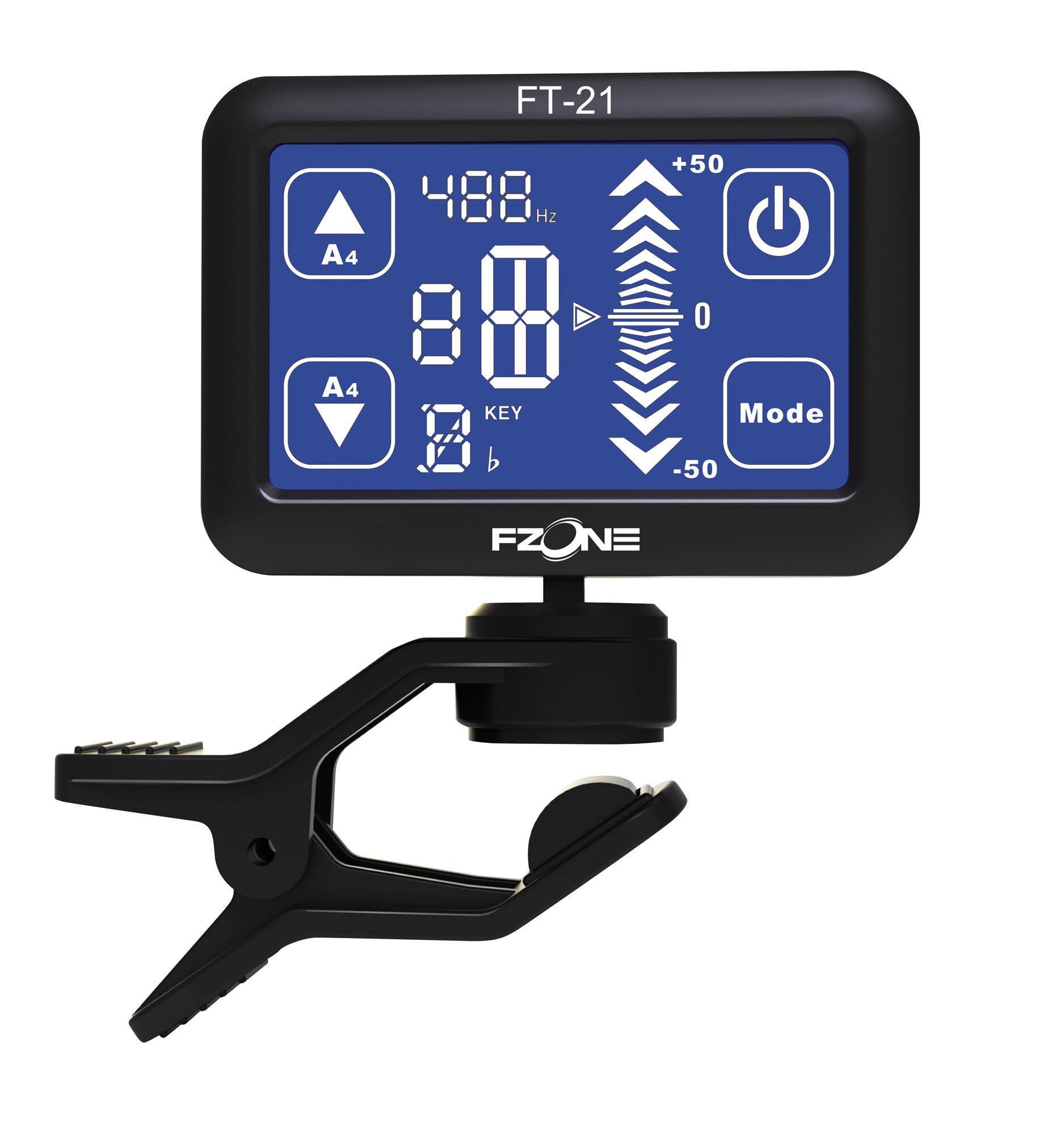 Accordeur chromatique à pince, écran tactile, alimentation par pile bouton 3V fournie