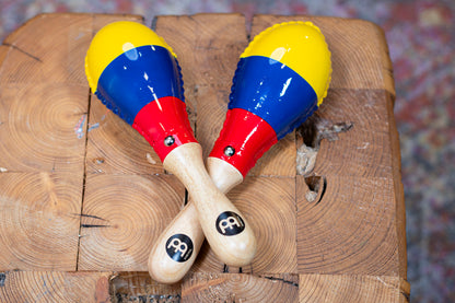 MARACAS MEINL PEAU ANIMALE MODELE STANDARD DRAPEAU COLOMBIEN
