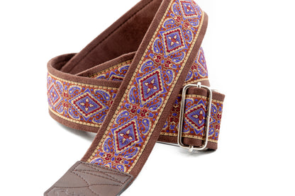 Courroie modèle MONTEREY, extérieur tissu, largeur 5 cm, longueur 90 à 150 cm, violet