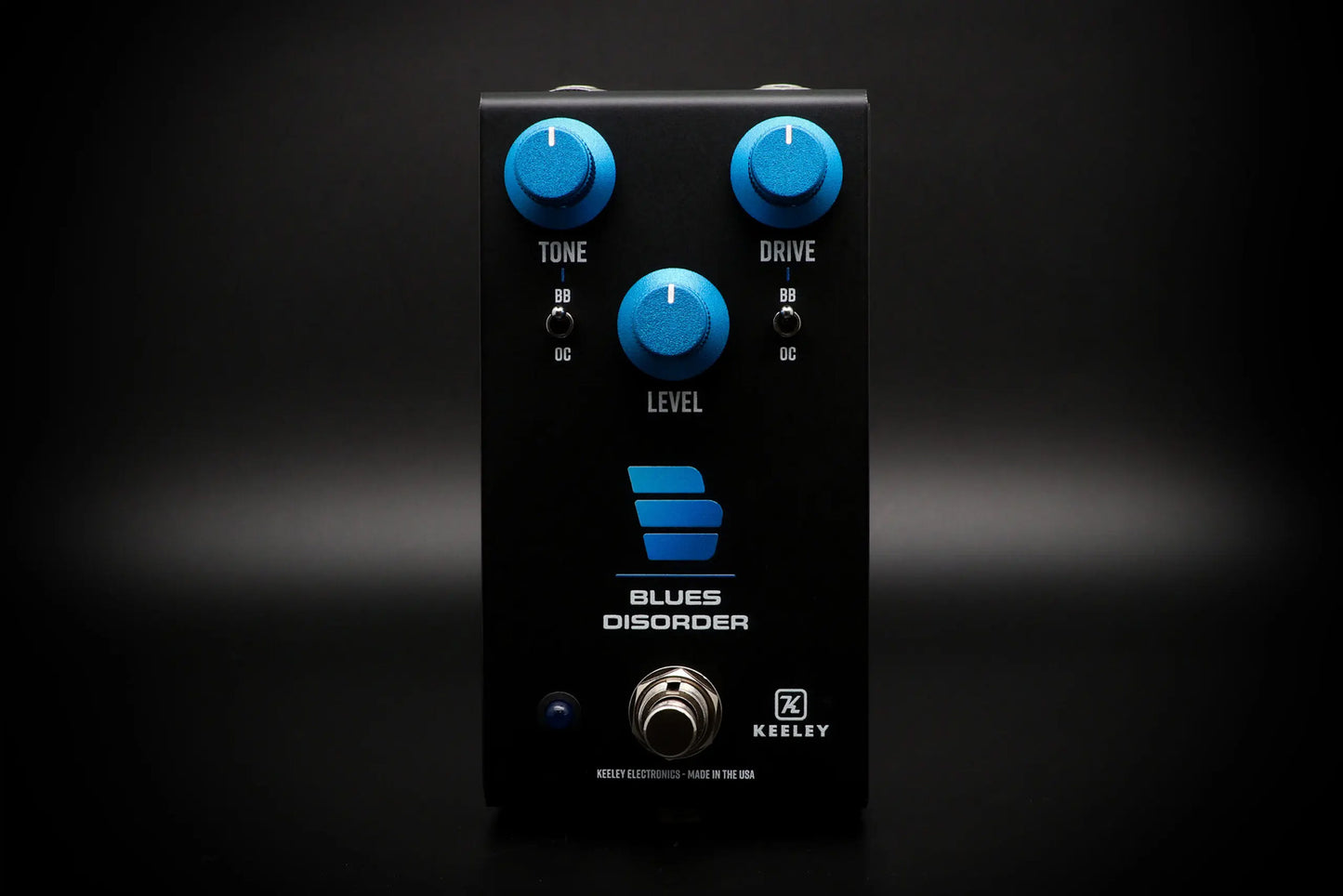 Pédale BLUES DISORDER, overdrive et distortion basée sur deux pédales légendaires, 100% analogique, noir et bleu