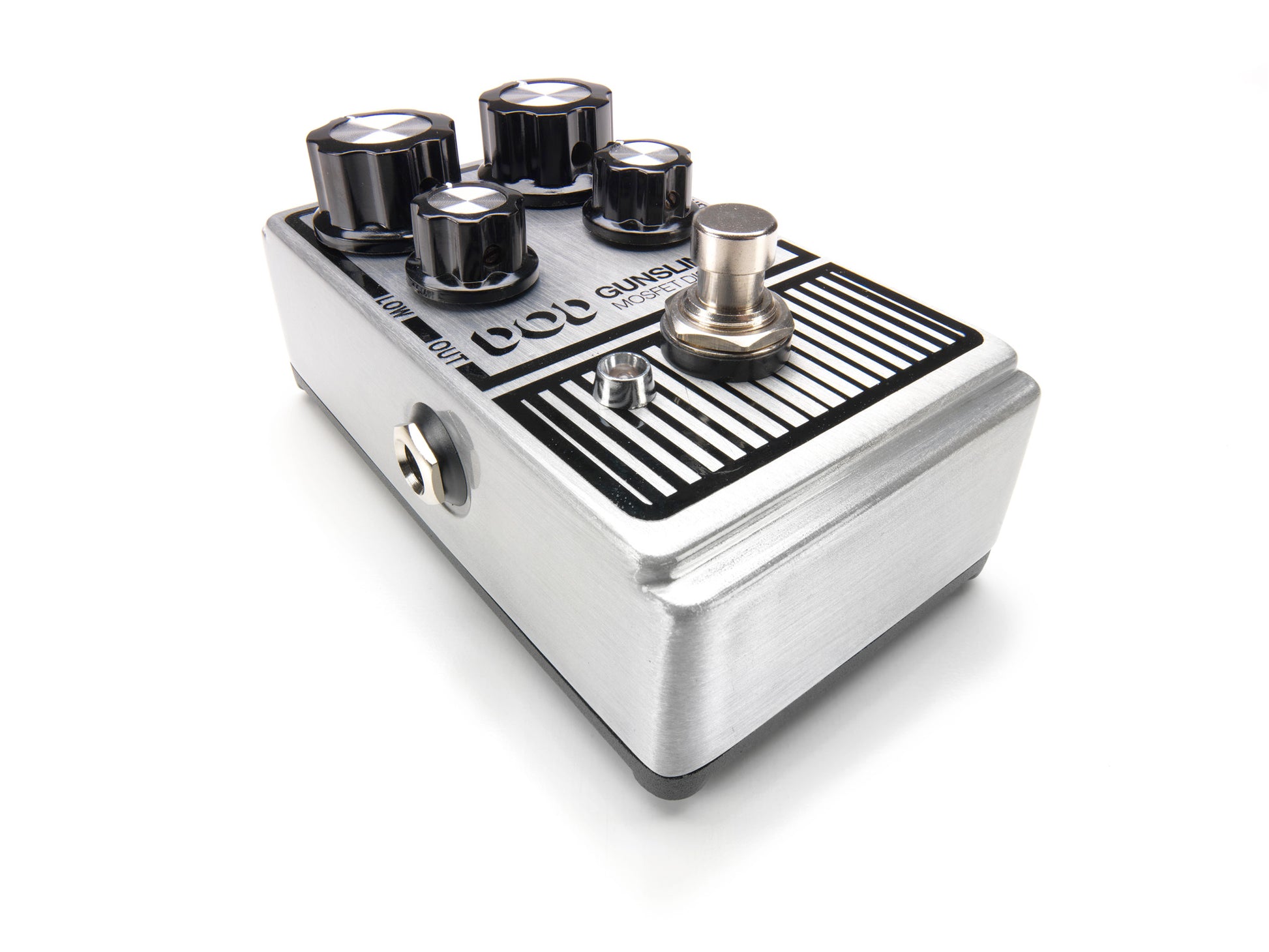 Pédale GUNSLINGER, distorsion Mosfet, fonctionnement sous 9 ou 18V, True Bypass, métal brossé