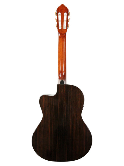 AC160CF, pan coupé, table épicéa, f/e ébène de Macassar, manche acajou, sillet 52 mm, EQ Fishman Isys, naturel brillant