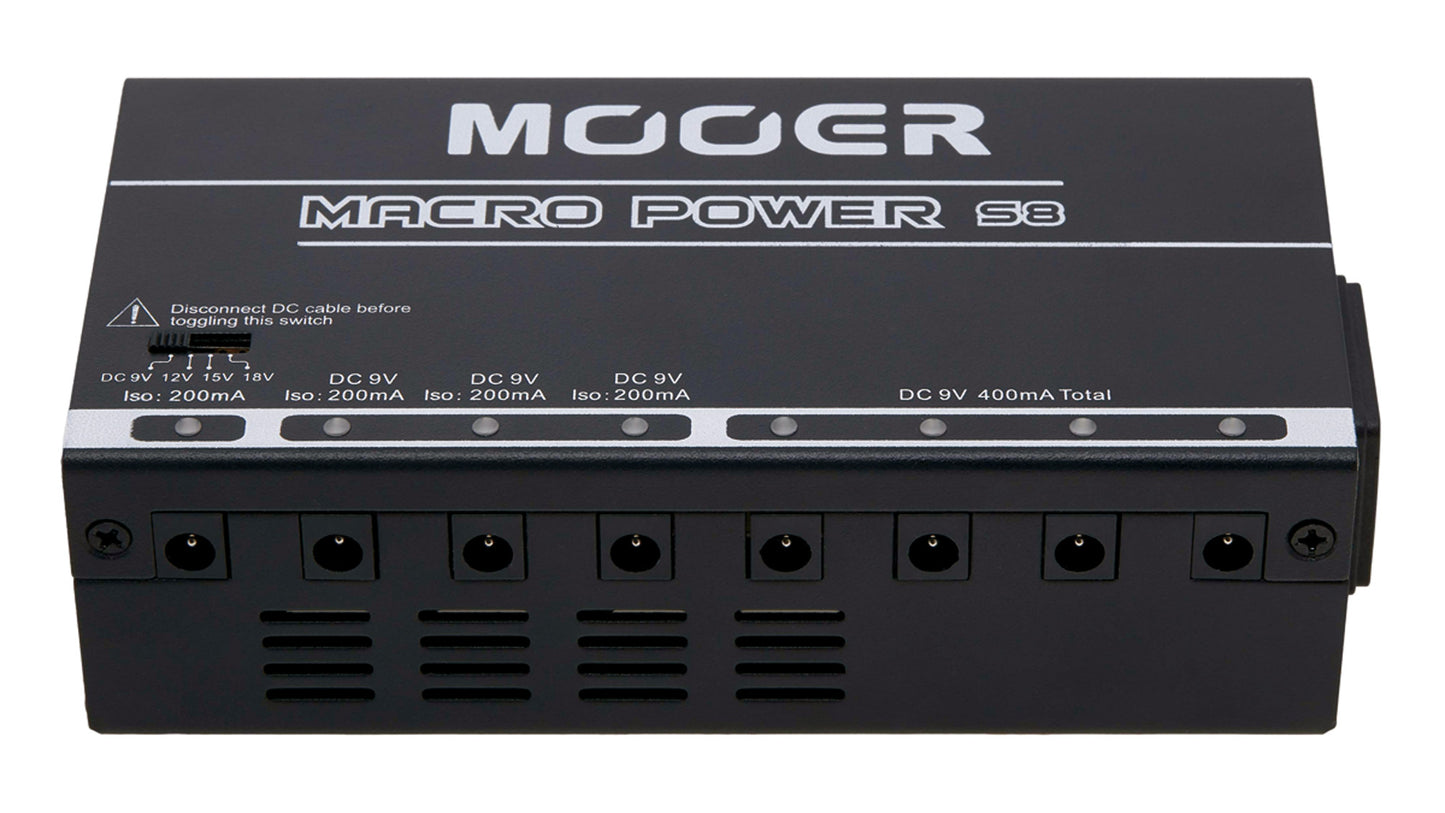 Alimentation MACRO POWER S8, alimentation pour pédales, 8 sorties, noir