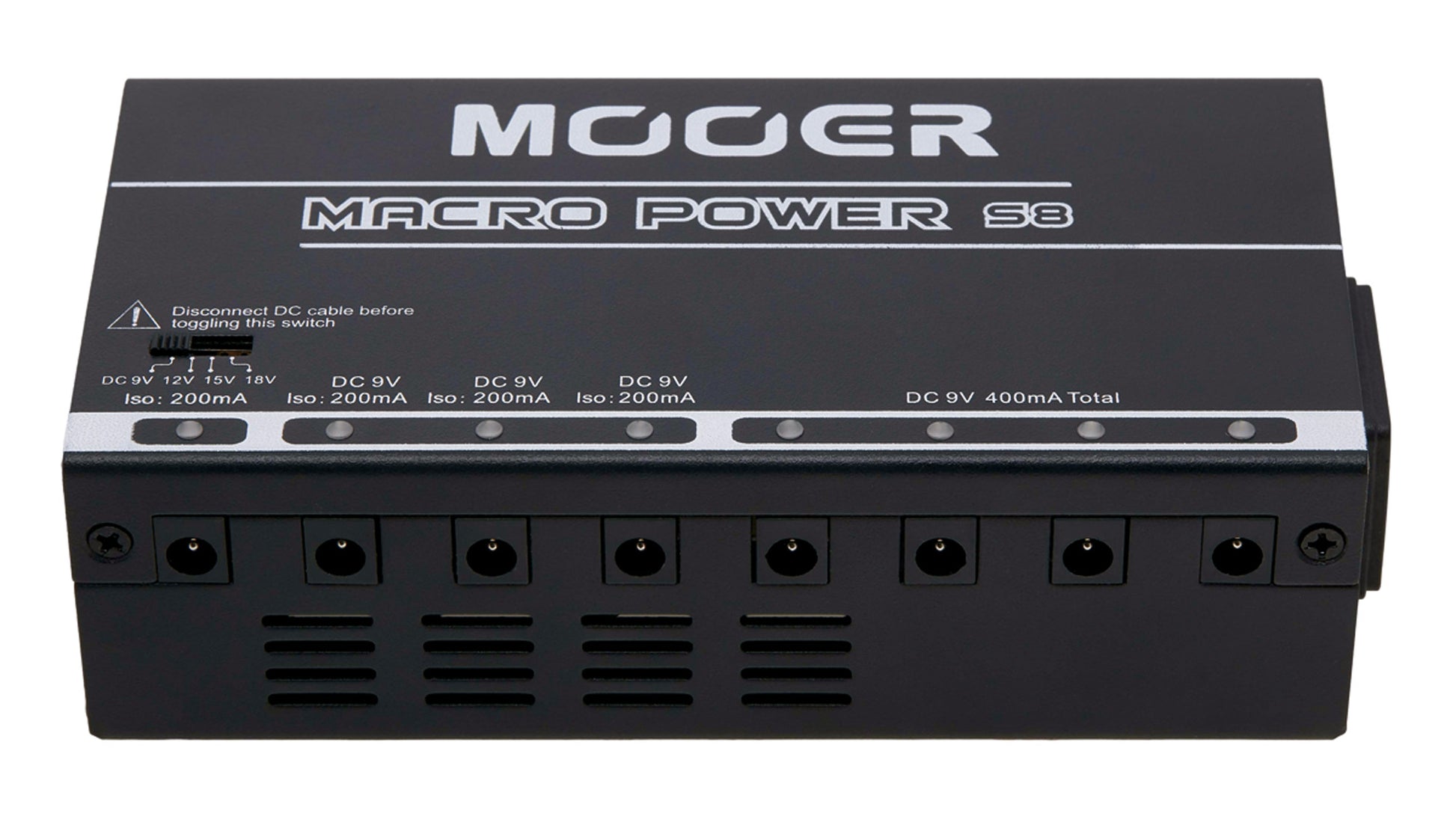 Alimentation MACRO POWER S8, alimentation pour pédales, 8 sorties, noir