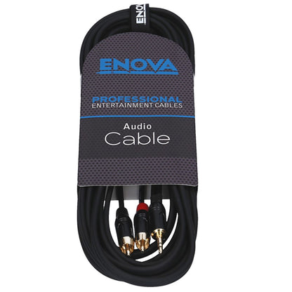 Câble patch Mini Jack stéréo/2x RCA mono, 3 mètres, noir