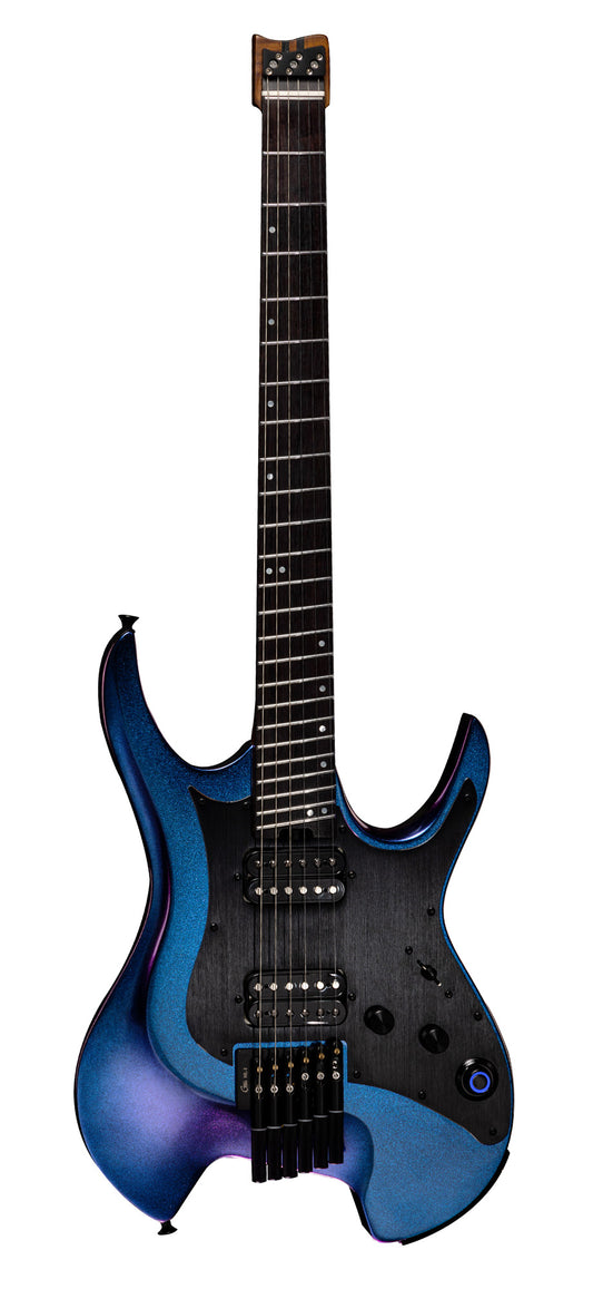 GTRS W900, corps aulne, manche érable flammé torréfié, touche palissandre, 2 micros doubles et processeur GTRS, aurora purple