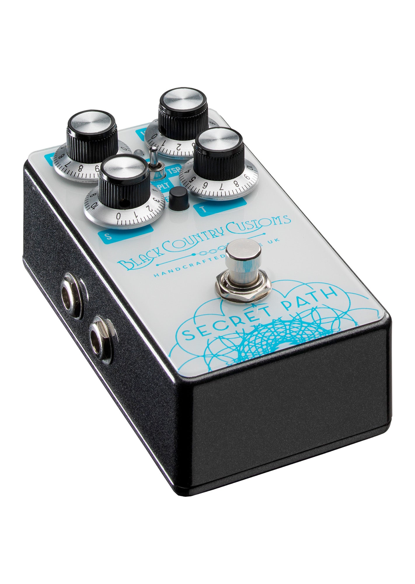 Pédale réverb SECRETPATH, 3 modes, entrée pour pédale d'expression, switch silencieux, boitier métal, blanc et bleu