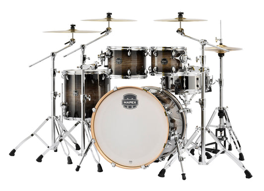 MAPEX ARMORY POP ROCK 5F BLACKDAWN,BOULEAU ET ÉRABLE, 22" 10" 12" 16" + C.C. 14", ACCASTILLAGE CHROME, SANS ACCESSOIRES
