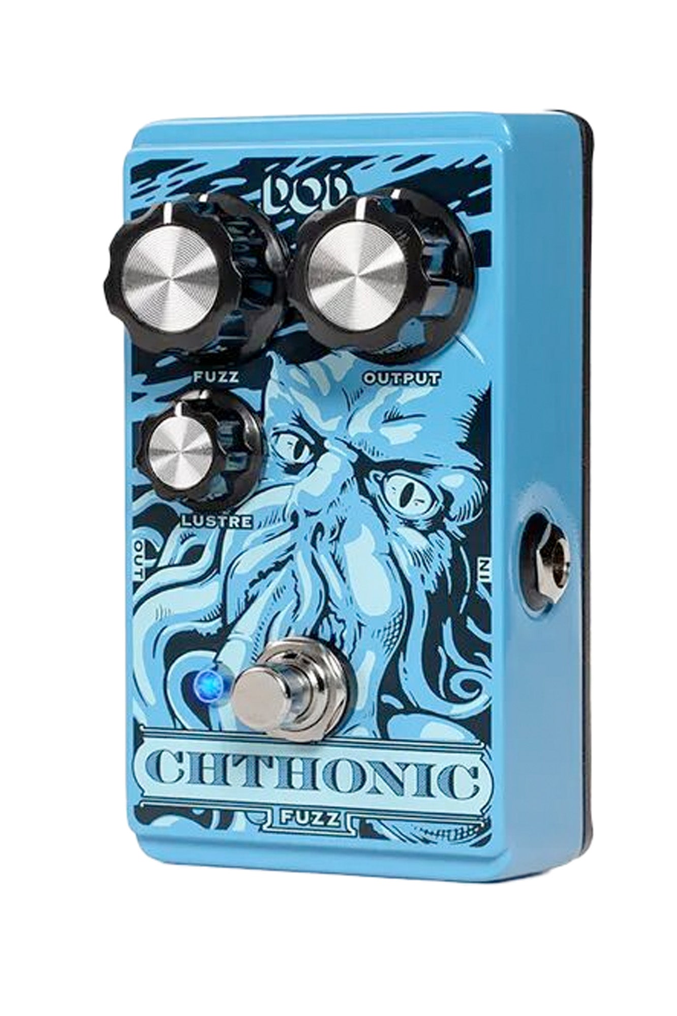 Pédale CHTHONIC FUZZ, fuzz analogique, True Bypass, noir et bleu